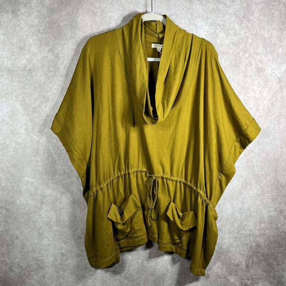 Silence+Noise Top Womens Size XS/S Green Cowl Neck Cinched Waist Dolman‎ Sleeves - Picture 1 of 9